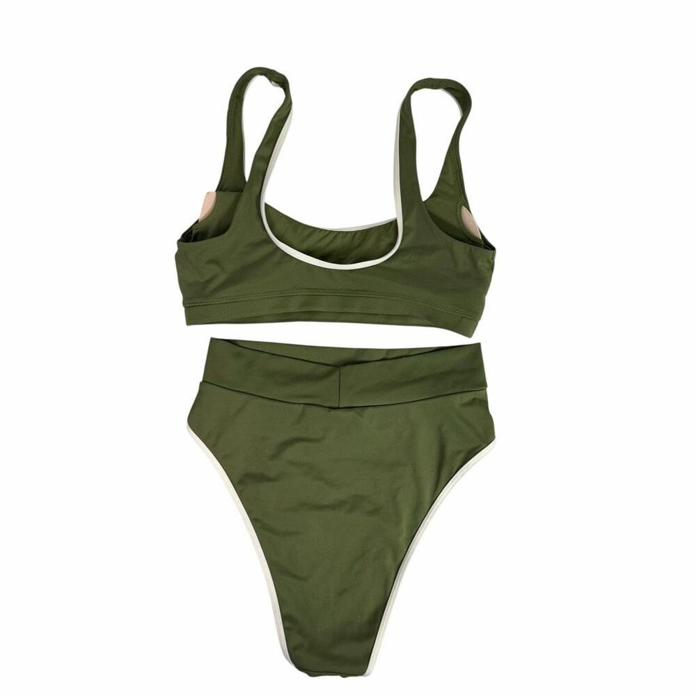 Offline by Aerie Medium Scoop Cheeky Bikini Green Cream - Picture 2 of 9